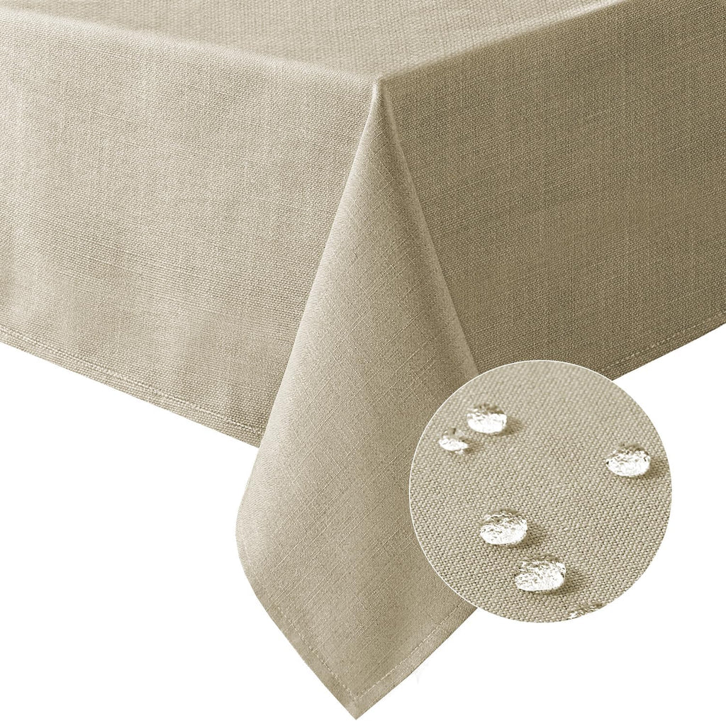 Linen Textured Table Cloths 60 x 120 Inch Premium Solid Tablecloth Spill-Proof Waterproof Table Cover for Dining Buffet Feature Extra Soft and Thick Fabric Wrinkle Free, Taupe
