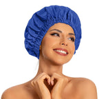 Reusable Shower Cap for Women, Large Waterproof Shower Bonnet Washable Elastic Band Bath Hair Hat for Long Hair, Braids(Green)