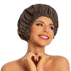 Reusable Shower Cap for Women, Large Waterproof Shower Bonnet Washable Elastic Band Bath Hair Hat for Long Hair, Braids(Green)