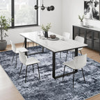 5x7 Area Rug Living Room Rug: Washable Modern Abstract Soft Thin Rug Indoor Floor No Slip Stain Resistant Carpet for Bedroom Dining Room Farmhouse Nursery Home Office - Black