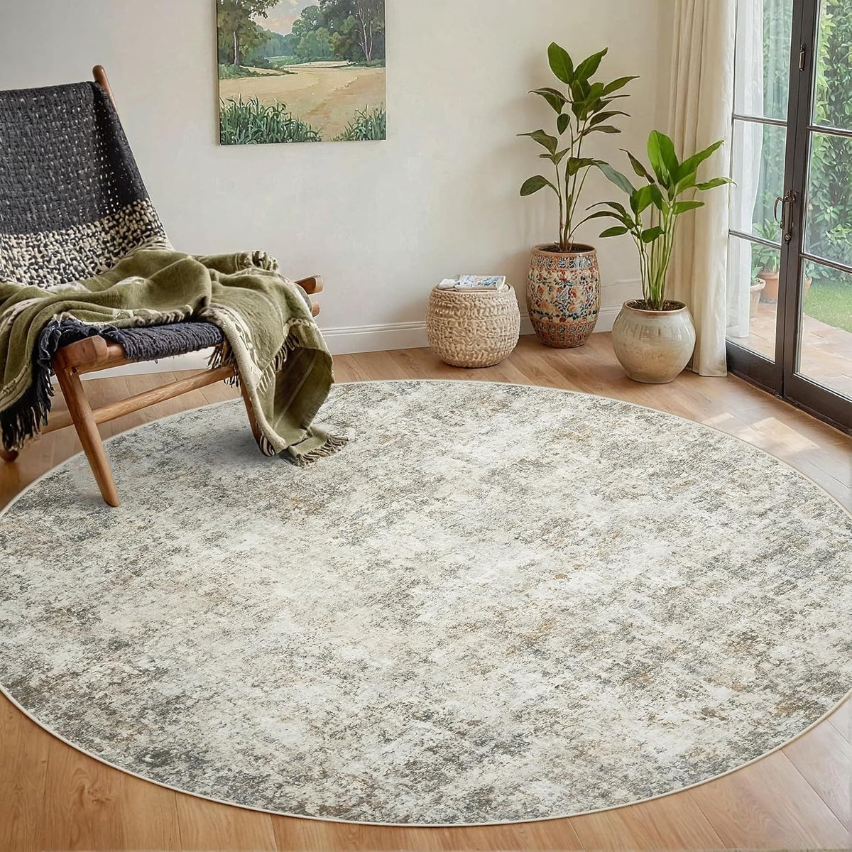 8x10 Area Rugs for Living Room Rug Washable: Abstract Large Rug for Dining Room Bedroom Carpet Non Slip 8 by 10 Indoor Modern Nursery Home Office Blue Grey